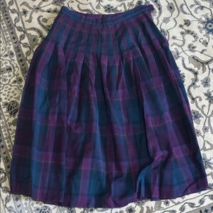 Pendleton vintage Purple and Blue Plaid A-Line Skirt